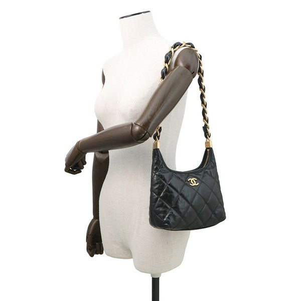 シャネル チェーンショルダーバッグ マトラッセ ココマーク ホーボーバッグ シャイニーラムスキン AS4922 CHANEL ワンショルダー 黒