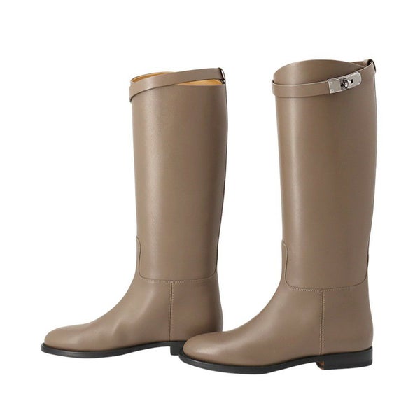 エルメス ブーツ ジャンピング レザー レディースサイズ37 1/2 HERMES ショートブーツ