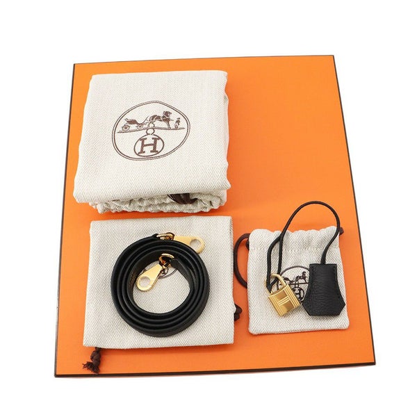 エルメス ハンドバッグ ケリー25 内縫い ブラック/ゴールド金具 トゴ K刻印 2wayショルダー 黒