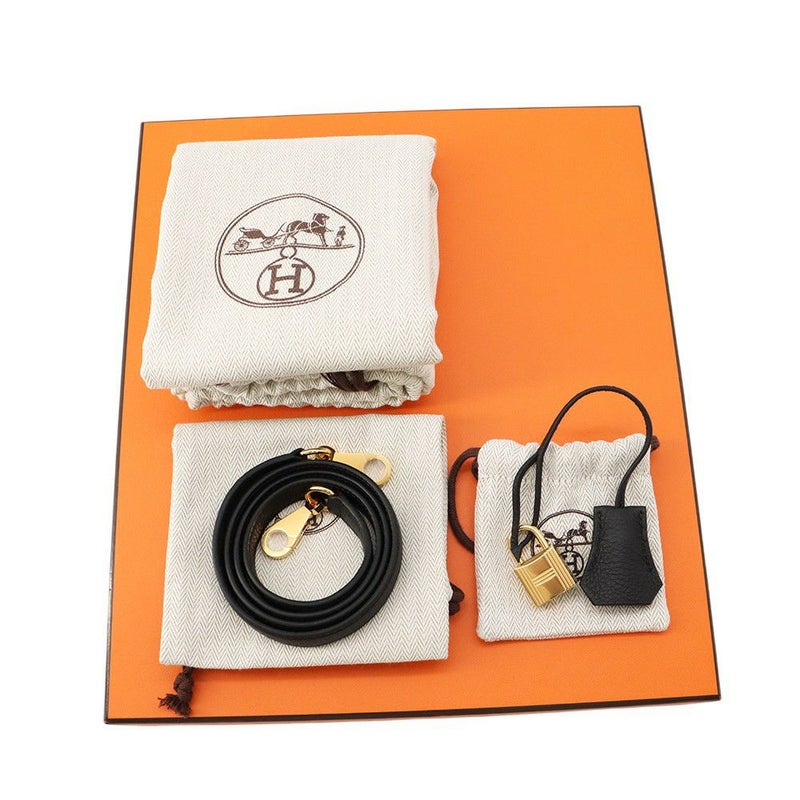 エルメス ハンドバッグ ケリー25 内縫い ブラック/ゴールド金具 トゴ K刻印 2wayショルダー 黒