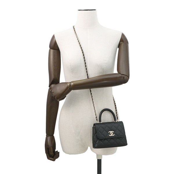 シャネル ハンドバッグ マトラッセ ココハンドル ミニミニ キャビアスキン AP4244 2wayチェーンショルダー 黒