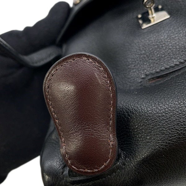 エルメス ハンドバッグ ケリードール ブラック/シルバー金具 ガリバー □D刻印 HERMES バッグ 黒