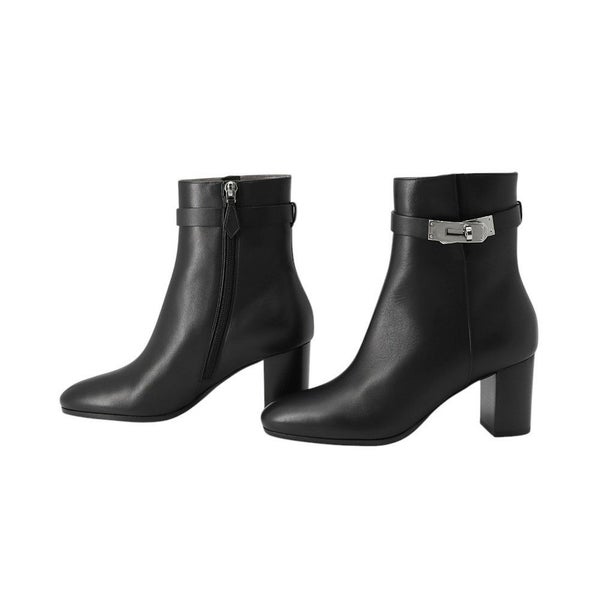 エルメス ブーツ サンジェルマン カーフレザー レディースサイズ36 HERMES 靴 黒