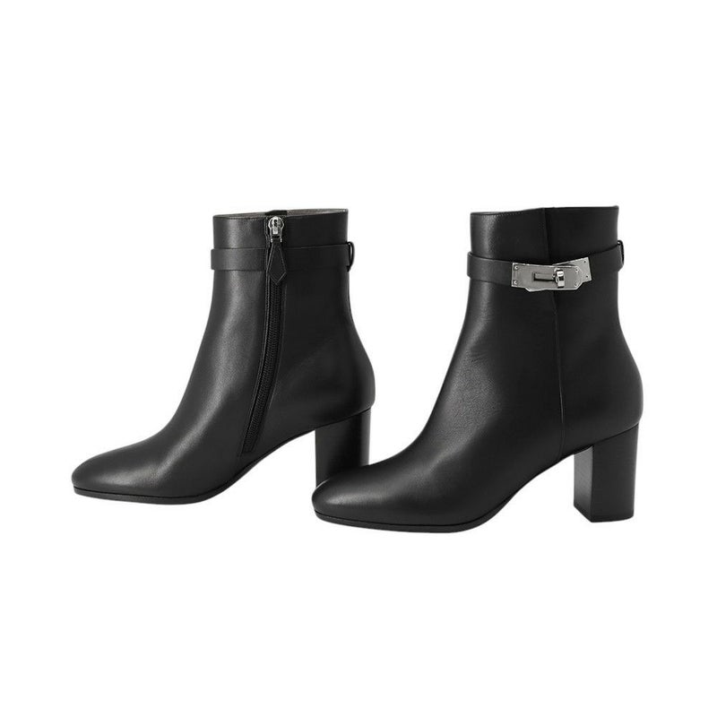 エルメス ブーツ サンジェルマン カーフレザー レディースサイズ36 HERMES 靴 黒