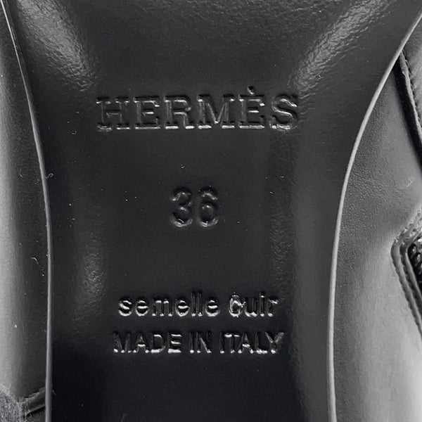 エルメス ブーツ サンジェルマン カーフレザー レディースサイズ36 HERMES 靴 黒