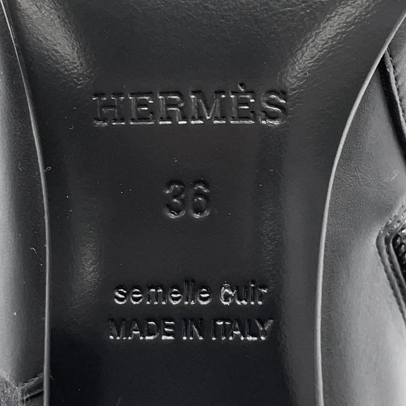 エルメス ブーツ サンジェルマン カーフレザー レディースサイズ36 HERMES 靴 黒