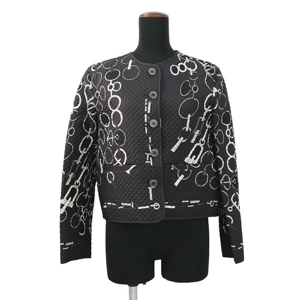 エルメス ジャケット Do Re Boucles ド・レ・ブックル キルティング ノーカラージャケット レディースサイズ38 HERMES アウター