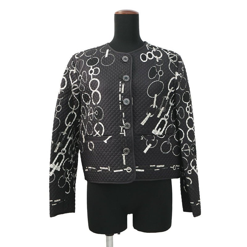 エルメス ジャケット Do Re Boucles ド・レ・ブックル キルティング ノーカラージャケット レディースサイズ38 HERMES アウター