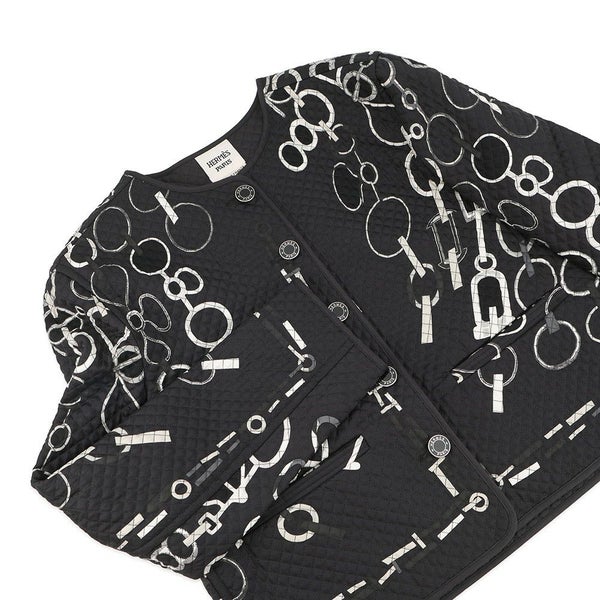 エルメス ジャケット Do Re Boucles ド・レ・ブックル キルティング ノーカラージャケット レディースサイズ38 HERMES アウター