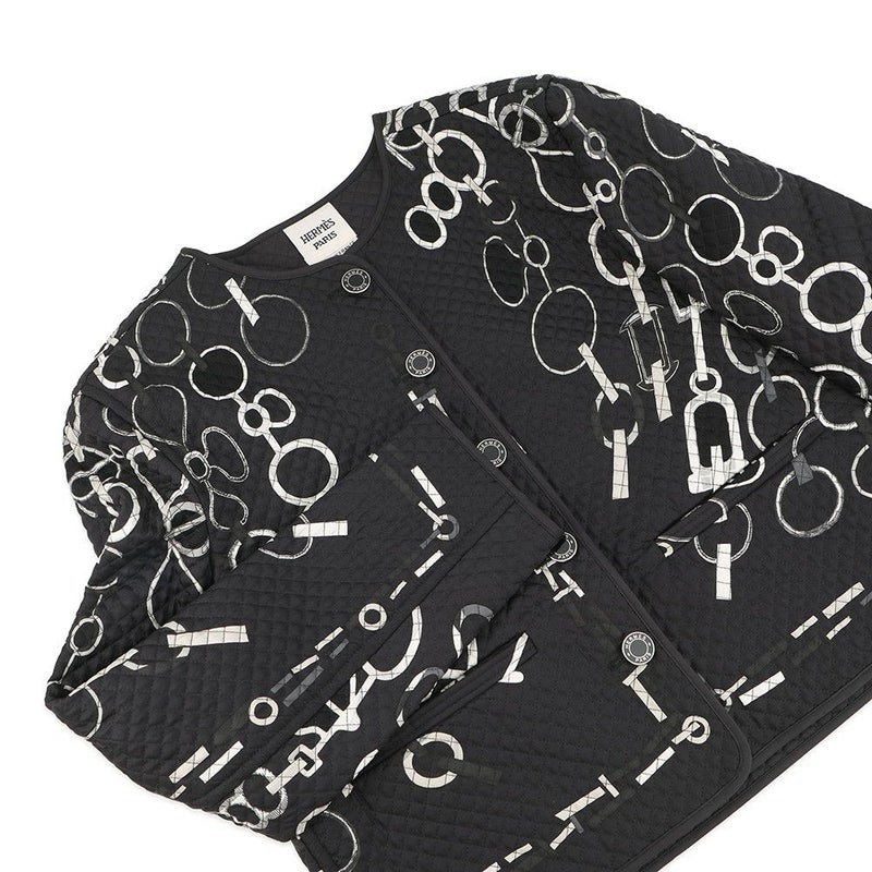 エルメス ジャケット Do Re Boucles ド・レ・ブックル キルティング ノーカラージャケット レディースサイズ38 HERMES アウター