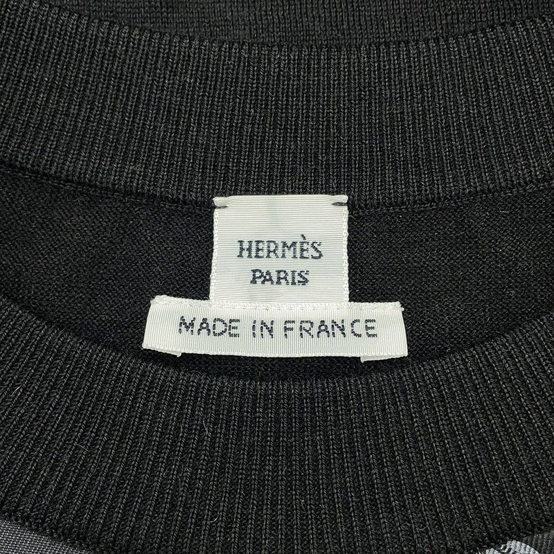 エルメス 半袖ニット Palefroi Remix パルフロワ・リミックス ツイルレーヌ・ショートスリーブニット レディースサイズ36 HERMES 黒