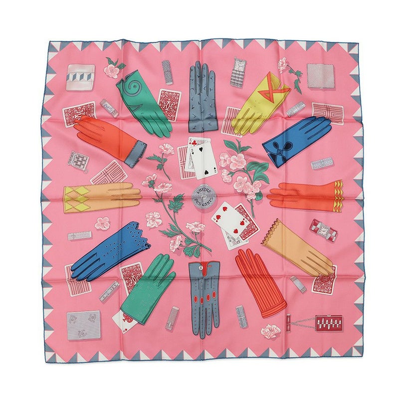 エルメス スカーフ カレ90 L'Heure des Gants 手袋の時計 HERMES