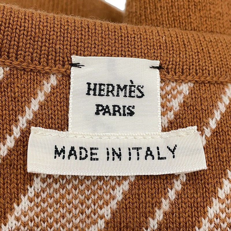 エルメス ジャケット HenBiais Hアンビエ リバーシブルニット ノーカラージャケット レディースサイズ34 HERMES アウター