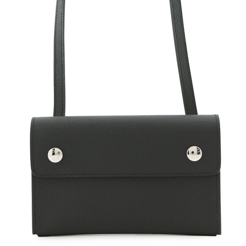 エルメス ショルダーウォレット ナップ トゥーゴー ブラック/シルバー金具 エプソン W刻印 黒