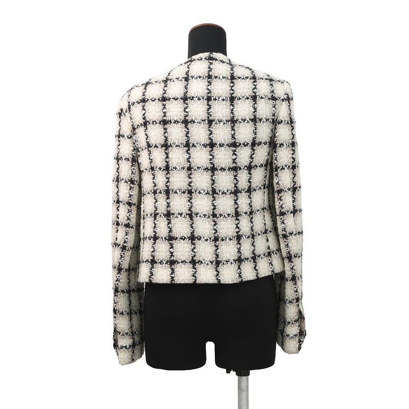 シャネル ジャケット ツイード ノーカラー ショート丈 レディースサイズ38 P62411V47773 CHANEL アパレル アウター