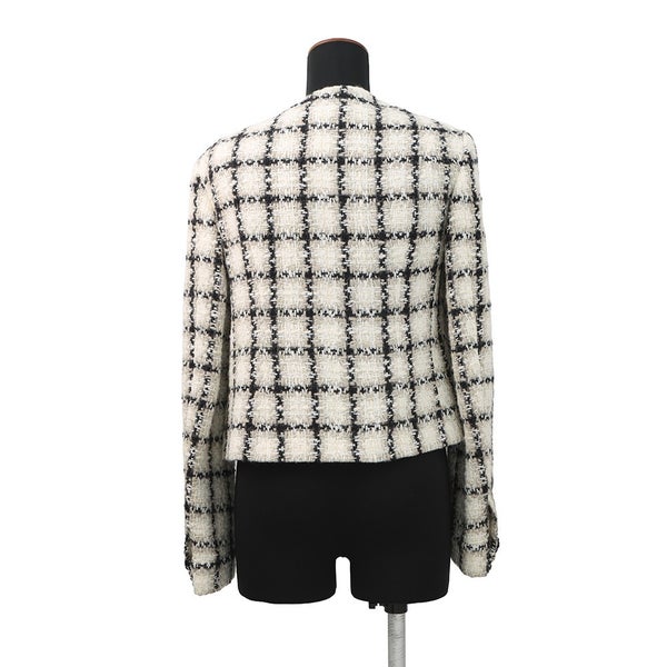 シャネル ジャケット ツイード ノーカラー ショート丈 レディースサイズ38 P62411V47773 CHANEL アパレル アウター