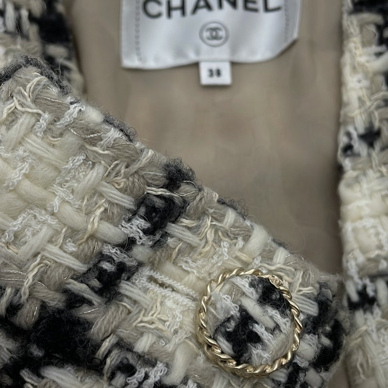 シャネル ジャケット ツイード ノーカラー ショート丈 レディースサイズ38 P62411V47773 CHANEL アパレル アウター