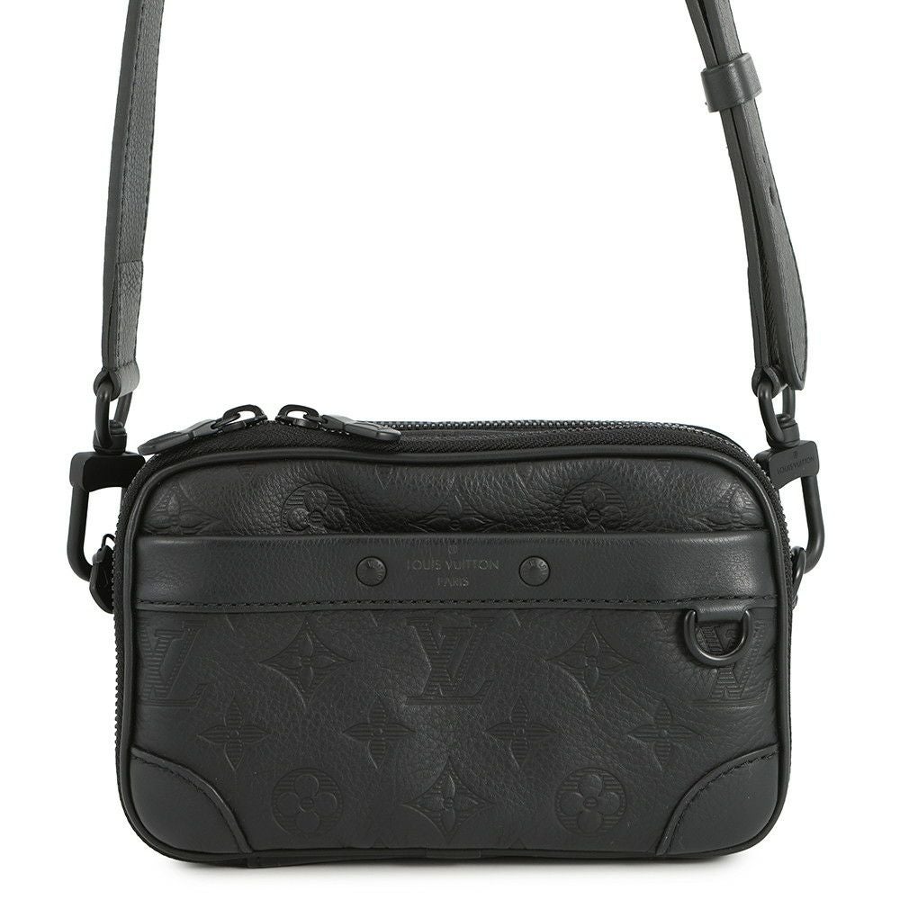 LOUIS VUITTON ルイヴィトン モノグラム・シャドウレザー アルファ・ウェアラブルウォレット NV ショルダーバッグ ミニバッグ ホワイト レザー M83383 ブラック金具 LOUIS VUITTON - ルイヴィトン アルファ ウェアラブルウォレット NV