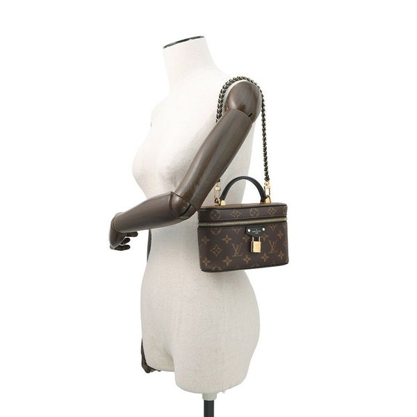 ルイヴィトン ハンドバッグ モノグラム・リバース ヴァニティ・チェーン ポーチ M47125 ヴィトン 2way ショルダーバッグ ブラック 黒