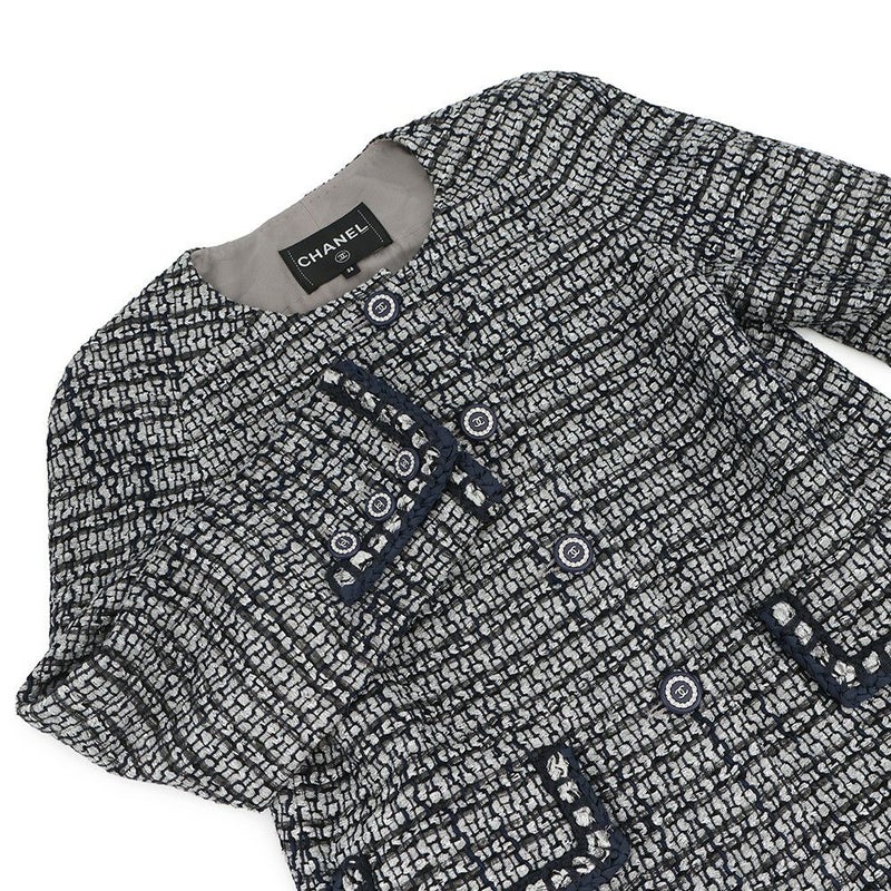 シャネル ジャケット ノーカラー ツイード ココマーク レディースサイズ36 P60886 CHANEL アウター セール品