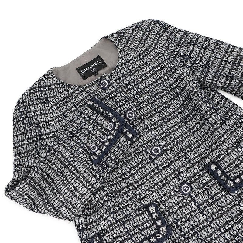 シャネル ジャケット ノーカラー ツイード ココマーク レディースサイズ36 P60886 CHANEL アウター セール品