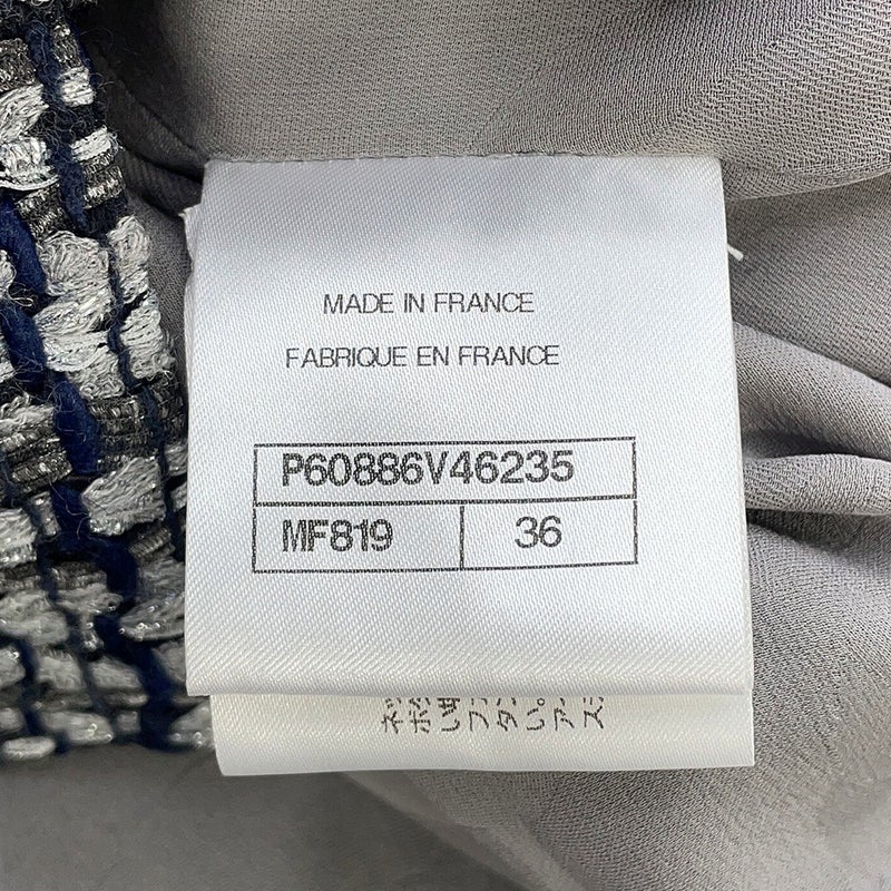 シャネル ジャケット ノーカラー ツイード ココマーク レディースサイズ36 P60886 CHANEL アウター セール品
