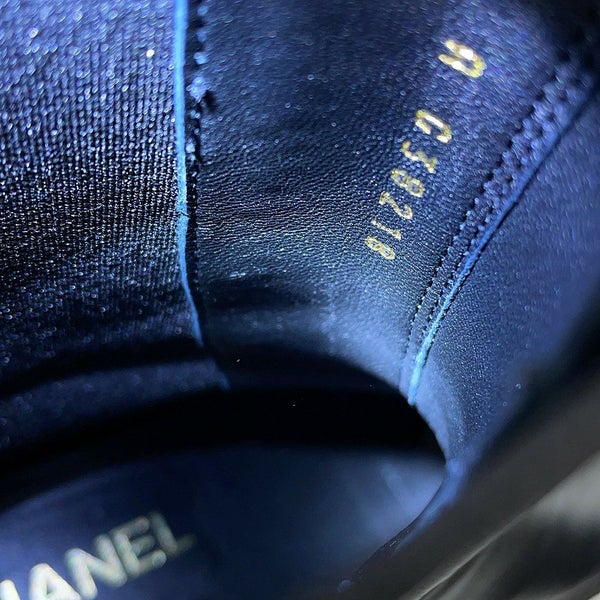 シャネル ショートブーツ サイドゴア レザー パテント レディースサイズ38C G38218 CHANEL 靴 黒