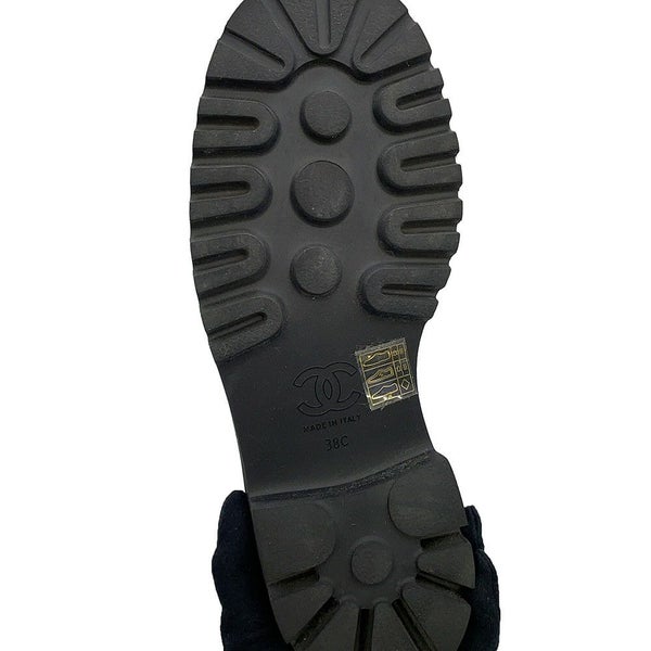 シャネル ショートブーツ サイドゴア レザー パテント レディースサイズ38C G38218 CHANEL 靴 黒