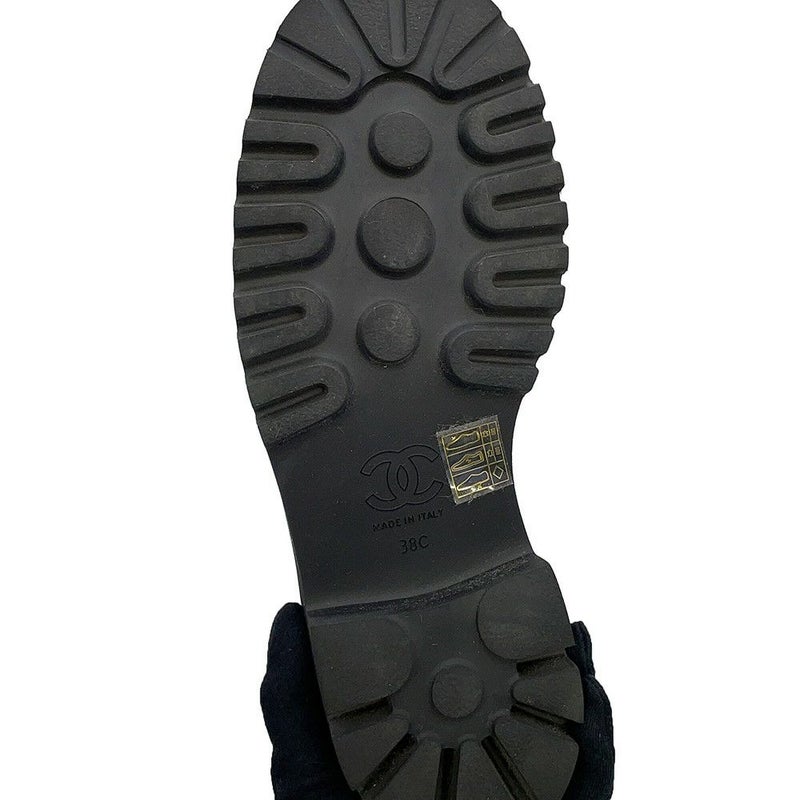 シャネル ショートブーツ サイドゴア レザー パテント レディースサイズ38C G38218 CHANEL 靴 黒