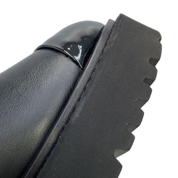 シャネル ショートブーツ サイドゴア レザー パテント レディースサイズ38C G38218 CHANEL 靴 黒