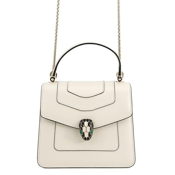 ブルガリ ハンドバッグ セルペンティ フォーエバー トップハンドル S カーフレザー 29072 BVLGARI 2way 白