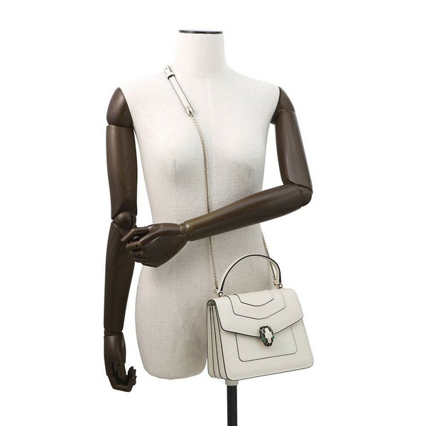 ブルガリ ハンドバッグ セルペンティ フォーエバー トップハンドル S カーフレザー 29072 BVLGARI 2way 白