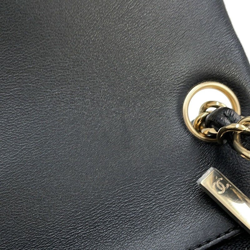 シャネル チェーンショルダーバッグ マトラッセ ココマーク ラムスキン ミニマトラッセ A35200 CHANEL 黒