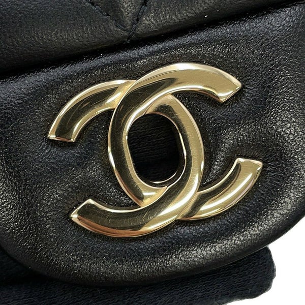 シャネル チェーンショルダーバッグ マトラッセ ココマーク ラムスキン ミニマトラッセ A35200 CHANEL 黒