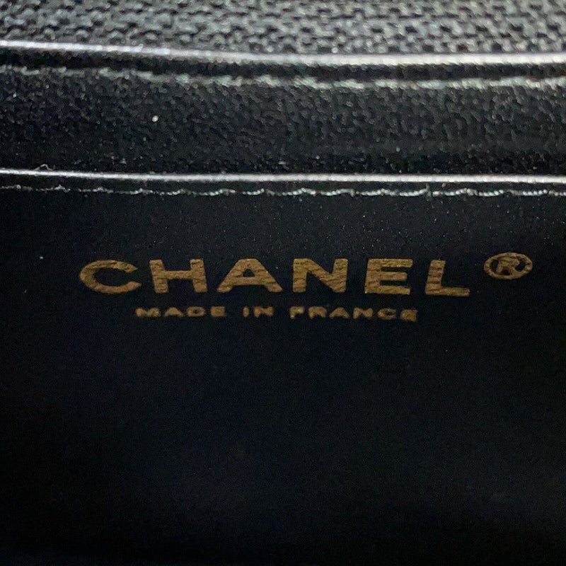 シャネル チェーンショルダーバッグ マトラッセ ココマーク ラムスキン ミニマトラッセ A35200 CHANEL 黒