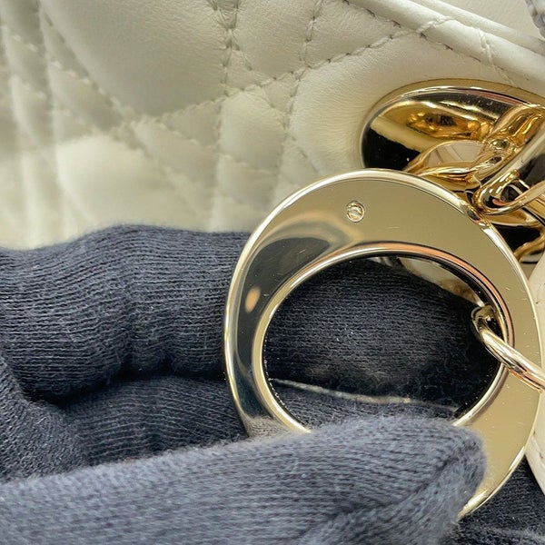 ディオール ハンドバッグ カナージュ レディディオール ミニ ラムスキン リザード M0505ONRV_M932 2way 白