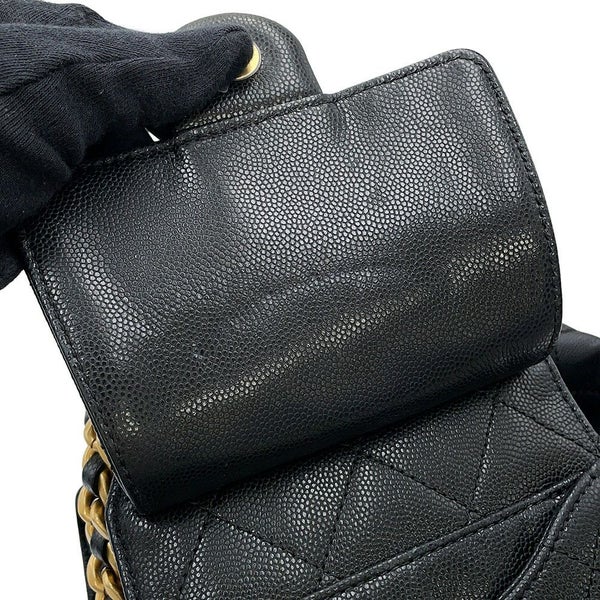 シャネル チェーンショルダーバッグ ココマーク CHANEL25 スモール キャビアスキン AS5293 CHANEL 黒
