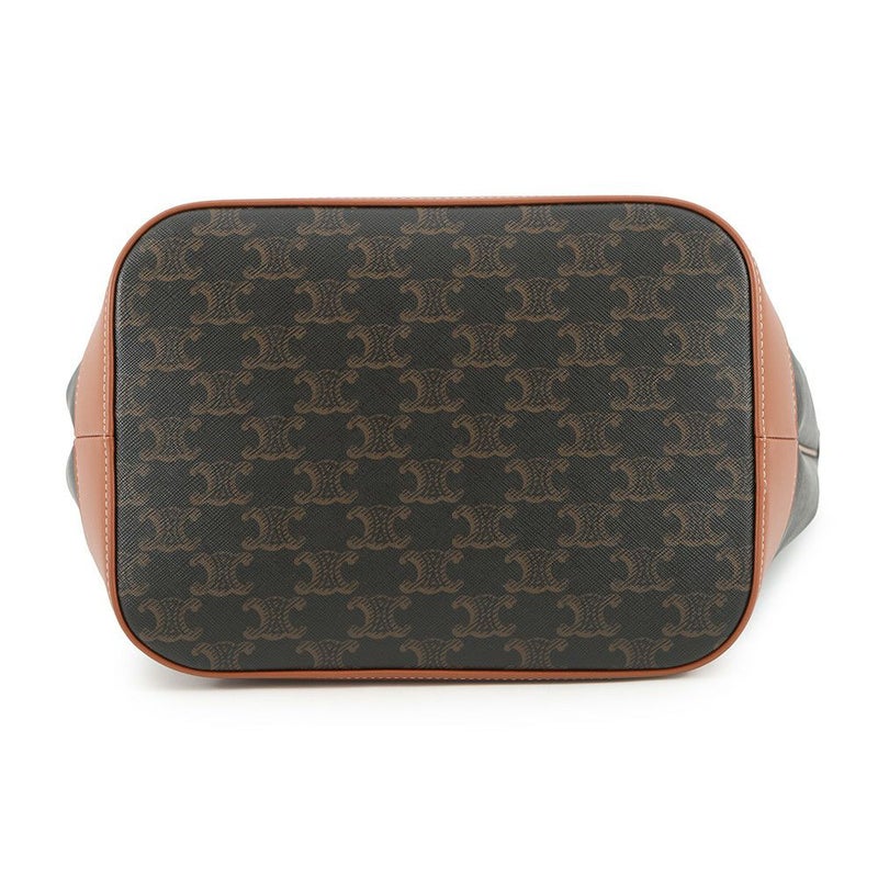 セリーヌ ショルダーバッグ トリオンフ ミディアム バケット PVC 191132 CELINE ブラウン