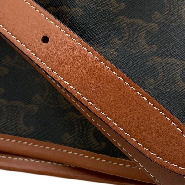 セリーヌ ショルダーバッグ トリオンフ ミディアム バケット PVC 191132 CELINE ブラウン