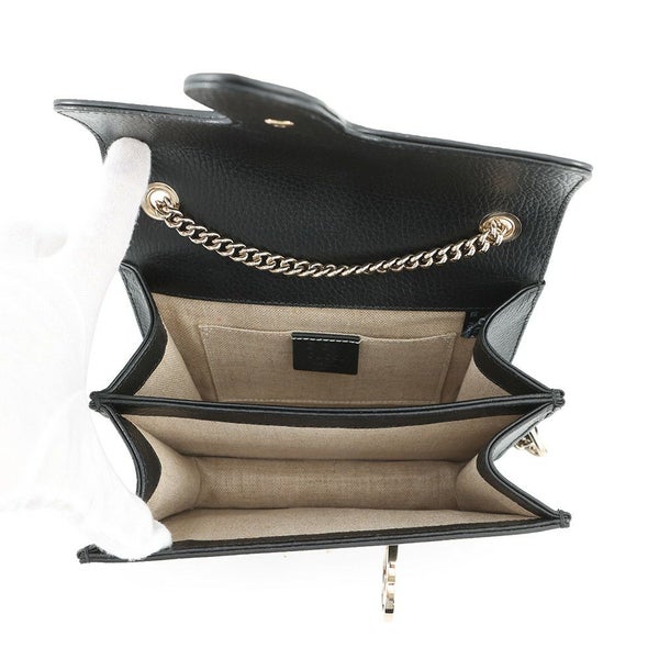 グッチ チェーンショルダーバッグ インターロッキングG レザー 510304 GUCCI アウトレット品 黒