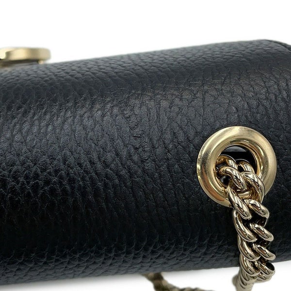 グッチ チェーンショルダーバッグ インターロッキングG レザー 510304 GUCCI アウトレット品 黒