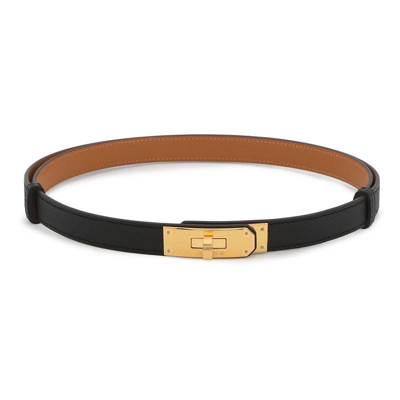 エルメス ケリーベルト ブラック/ゴールド金具 エプソン K刻印 HERMES 黒