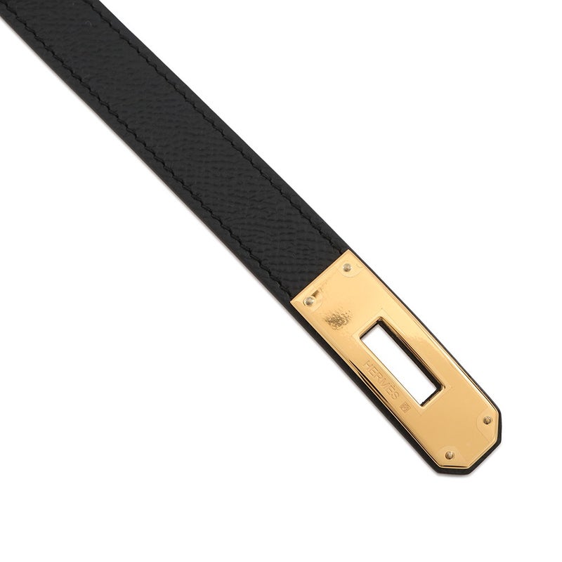 エルメス ケリーベルト ブラック/ゴールド金具 エプソン K刻印 HERMES 黒
