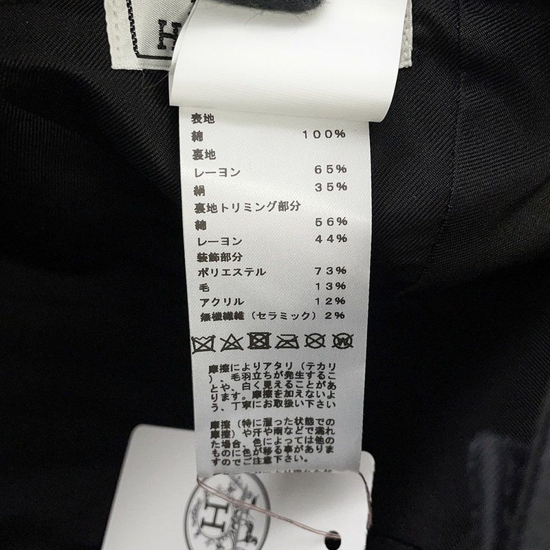 エルメス キャップ デイヴィス・Hセリエ コットン サイズ57 HERMES 帽子 黒