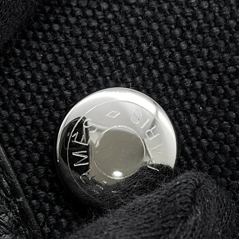 エルメス トートバッグ ガーデンパーティTPM ブラック/シルバー金具 トワルミリタリー/ネゴンダ B刻印 黒