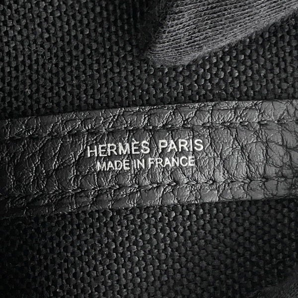 エルメス トートバッグ ガーデンパーティTPM ブラック/シルバー金具 トワルミリタリー/ネゴンダ B刻印 黒