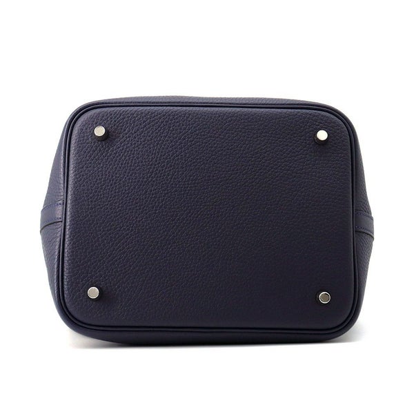 エルメス ハンドバッグ ピコタンロックMM ブルーニュイ/シルバー金具 トリヨンクレマンス Z刻印