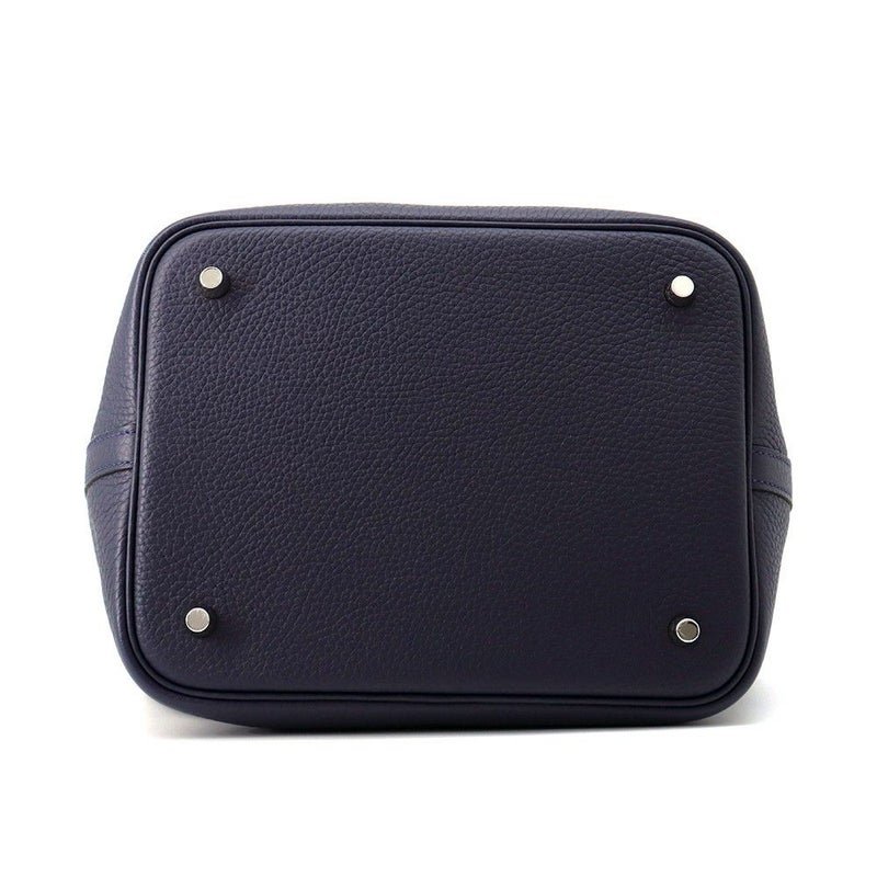 エルメス ハンドバッグ ピコタンロックMM ブルーニュイ/シルバー金具 トリヨンクレマンス Z刻印