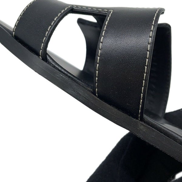 エルメス サンダル オラン レザー レディースサイズ36 HERMES 靴 黒