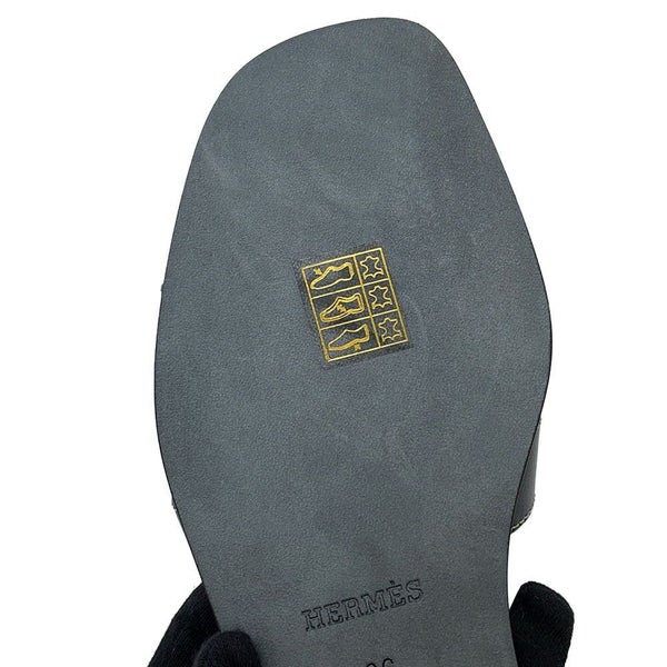 エルメス サンダル オラン レザー レディースサイズ36 HERMES 靴 黒